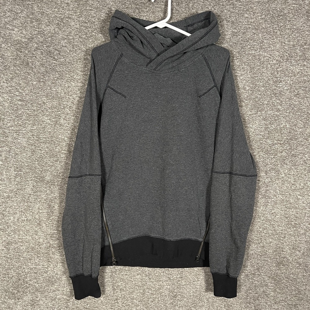 Lululemon Hoodie Womens 8 Gray Pullover Side Zip Hem Ribbed Cuffs‎ Sweatshirt